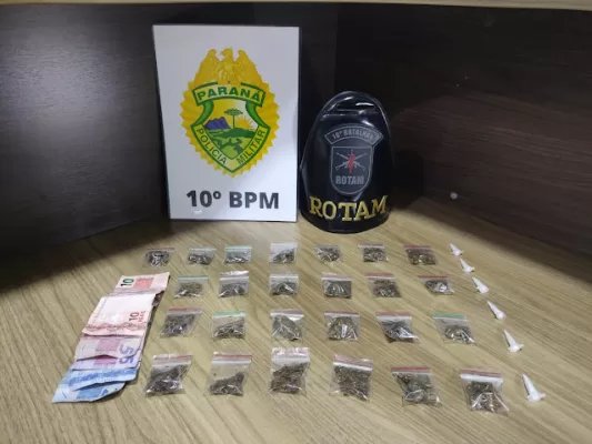 Polícia Militar prende suspeito de tráfico no Mathias Hoffmann em Apucarana 1 Preso por trafico