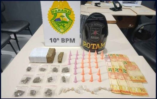Dois indivíduos são presos por tráfico de drogas em Apucarana pela ROTAM 1 Dois presos por trafico em Apucarana