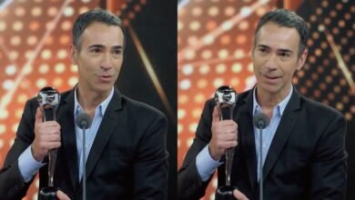Cesar Tralli enaltece esposa e filhas ao ganhar premio na