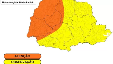 Alerta de tempestade no Paraná: Simepar prevê chuva intensa, ventos fortes e granizo nos próximos dias