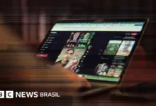 Ilustração conceitual de inteligência artificial e vídeos manipulados