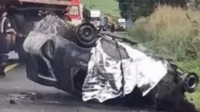 Colisão na PR-317 deixa três mortos após carro pegar fogo na região de Maringá 5 Local de acidente na rodovia PR-317