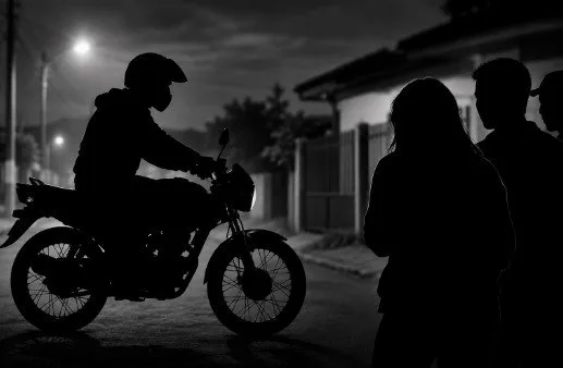 Motocicleta em via pública