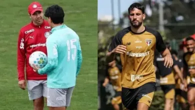 Partida de futebol entre Palmeiras e São Paulo