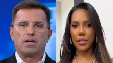 Semana na TV: Rodrigo Bocardi deixa SBT e Carol Lekker vai para a Record 4 Rodrigo Bocardi e Carol Lekker em montagem de fotos dos bastidores da televisão.