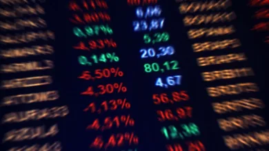 Gráfico do mercado financeiro e investidores