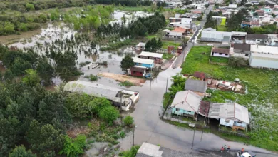 Enchente em região urbana
