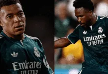 Jogadores em campo antes de partida de futebol
