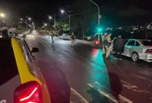 Viatura da Polícia Militar em operação de trânsito