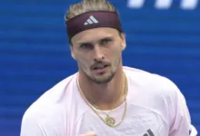 Alexander Zverev em quadra de tênis