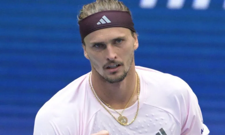 Alexander Zverev em quadra de tênis
