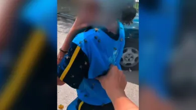 Motoboy leva 40 picadas ao salvar criança de enxame de abelhas e viraliza 5 Estudante e motoboy durante resgate de enxame de abelhas em Minas Gerais
