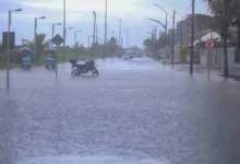 Chuva intensa e tempo fechado