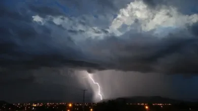 Tempestade com nuvens escuras no céu
