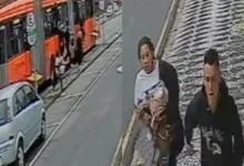 Câmeras de segurança flagraram fuga de suspeitos após assalto a ônibus em Curitiba