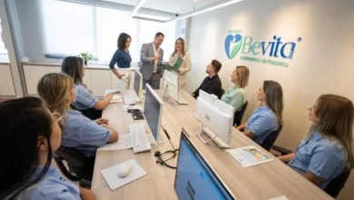 Profissional de saúde prestando atendimento especializado a idoso