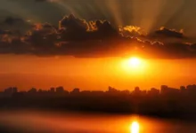 Paisagem de Curitiba sob tempo instável antes da chegada do calor