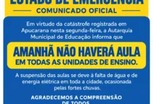Escola municipal em Apucarana afetada por temporal