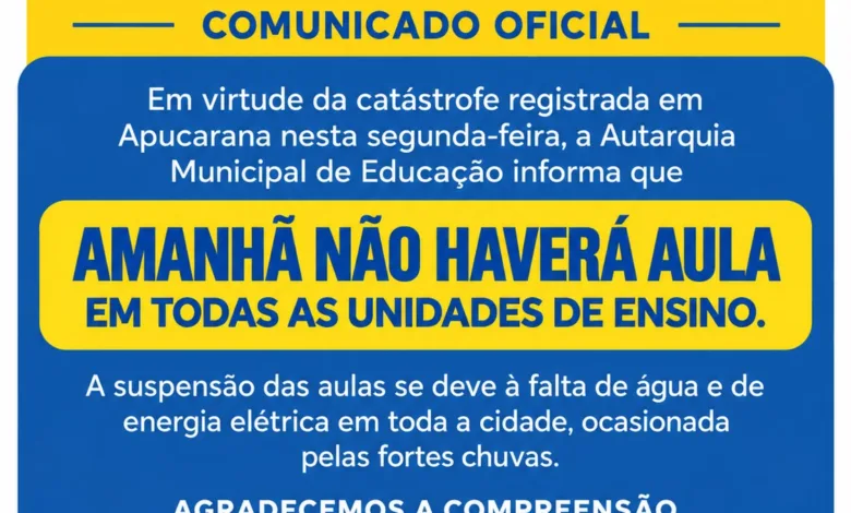 Escola municipal em Apucarana afetada por temporal