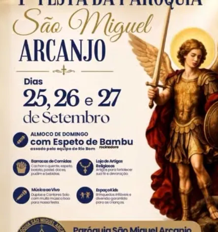 1ª Festa da Paróquia São Miguel Arcanjo começa nesta sexta-feira em Apucarana 1 Bandeiras e estrutura da festa da Paróquia São Miguel Arcanjo em Apucarana