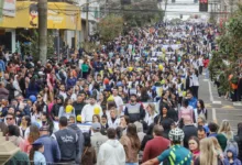 Avenida Curitiba em Apucarana preparada para o Desfile de 7 de Setembro
