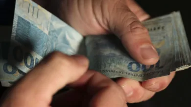 Cédulas de Real representando a economia brasileira