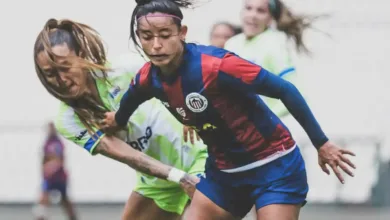 Jogadoras do Itabirito comemoram gol em partida do Campeonato Brasileiro Feminino A2