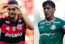 Jogadores do Palmeiras em partida válida pelo Campeonato Brasileiro