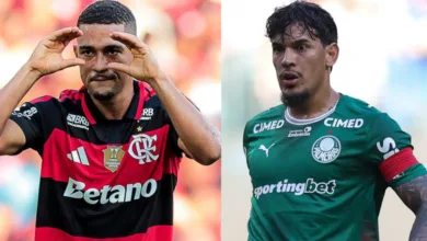 Jogadores do Palmeiras em partida válida pelo Campeonato Brasileiro