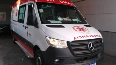 Viatura do SAMU e atendimento de urgência