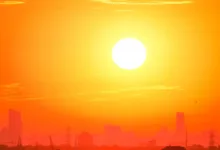 Paisagem seca representando calor extremo