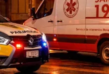 Viatura da Polícia Militar em atendimento de ocorrência