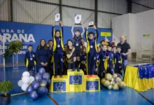 Cerimônia de premiação dos Jogos das Crianças em Apucarana