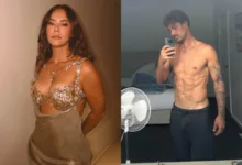 Paolla Oliveira e o surfista João Chianca