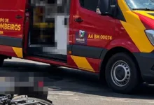 Viatura do Corpo de Bombeiros e atendimento de trânsito