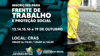 Fachada ou atendimento no CRAS de Jandaia do Sul