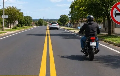 Motocicleta em via pública
