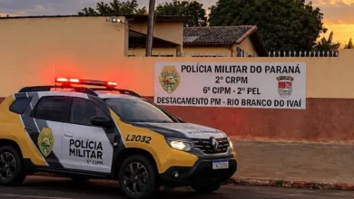 Viatura da Polícia Militar em operação de segurança