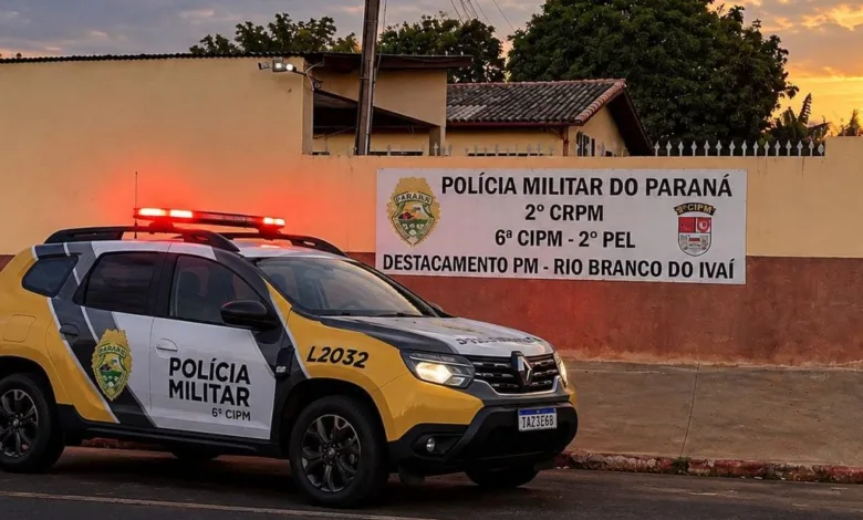 Viatura da Polícia Militar em operação de segurança