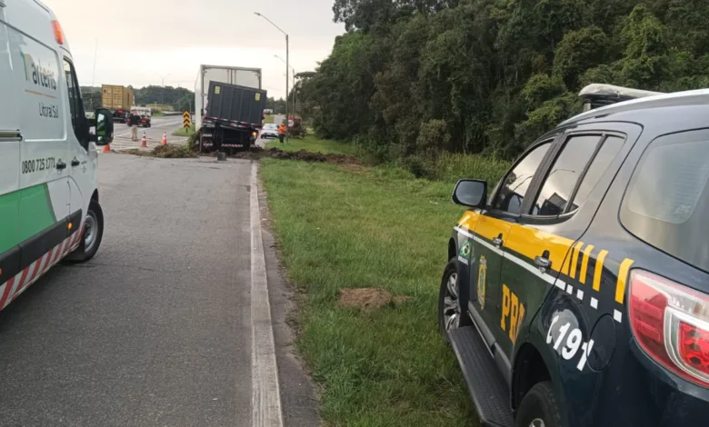 Viatura da Polícia Rodoviária Federal em rodovia