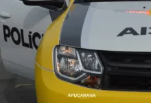 Viatura da Polícia Militar em operação de segurança