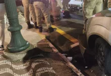 Viatura da Polícia Militar em atendimento de ocorrência