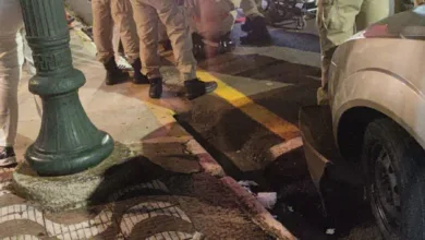 Viatura da Polícia Militar em atendimento de ocorrência