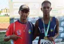 Atleta Yohan Gabriel Brandino de Oliveira competindo