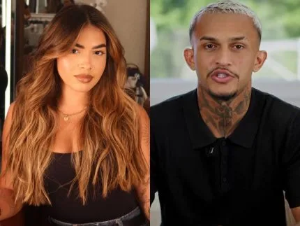 Amanda Martins e o jogador Wesley França