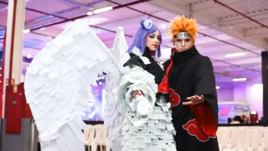 Carol e Genilson Frazão vestidos como personagens de anime