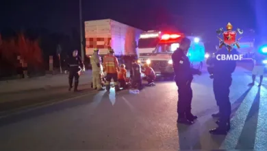 Pedestre morre atropelado por moto na DF-205, na região da Fercal 2 Local de atendimento do Samu após acidente de trânsito