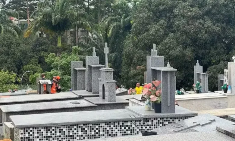 Cemitério onde ocorreu o acidente
