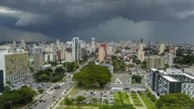 Paisagem com tempo nublado e instabilidade no Paraná