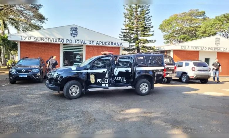 Viatura e delegacia da Polícia Civil